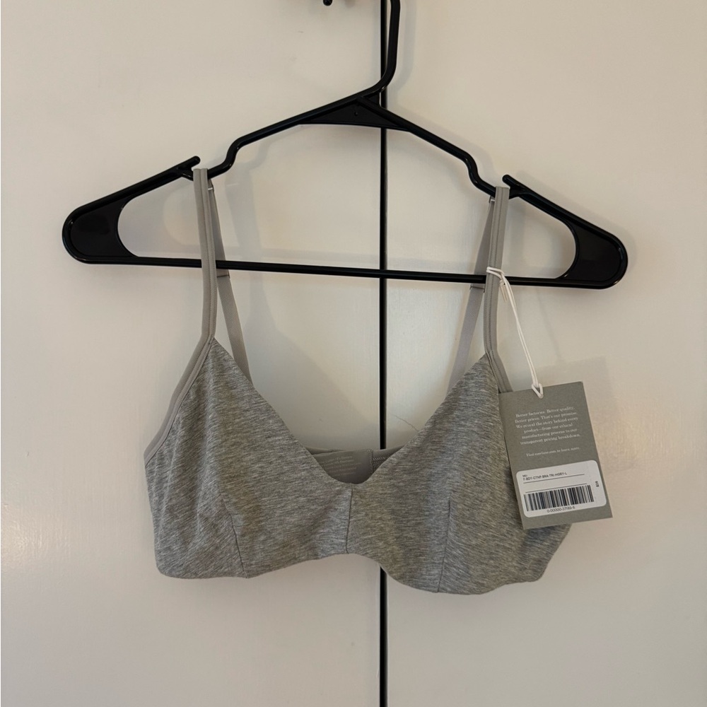 Everlane Light Gray Cotton Bralette